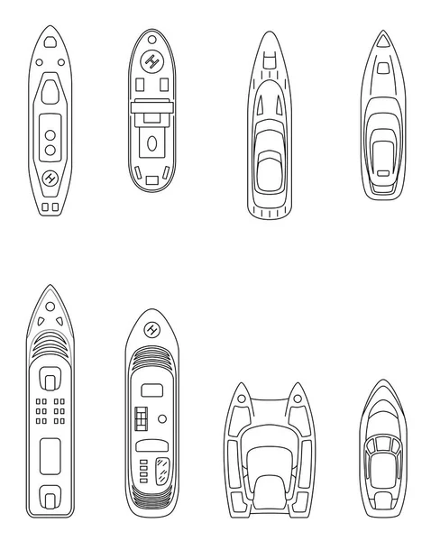 Пассажирские суда. Морские лайнеры. Яхты . — стоковый вектор
