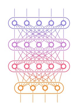 Neural ağ. Yapay zeka kavramı. Bilgisayar nöron net.
