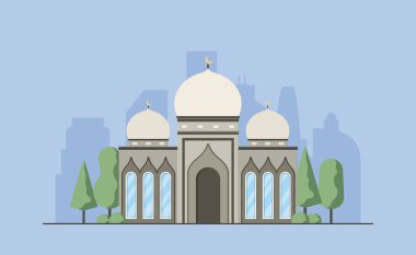 Müslüman Camii. Geleneksel İslam dininin minare bina. İslam'ın ibadet yeri.