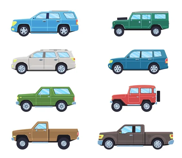 Conjunto de coches todoterreno — Vector de stock