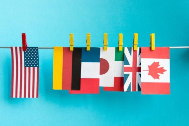 bayrakları ülkelerin büyük 7. Ekonomik siyasi kavram G7, G8 zirvesi 