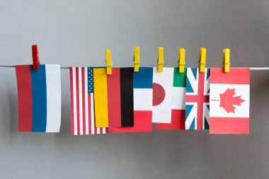 bayrakları ülkelerin büyük 7. Ekonomik siyasi kavram G7, G8 zirvesi 