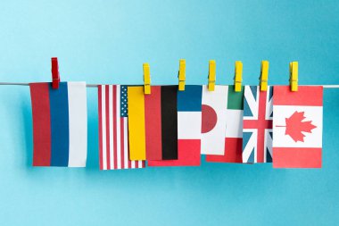 bayrakları ülkelerin büyük 7. Ekonomik siyasi kavram G7, G8 zirvesi 