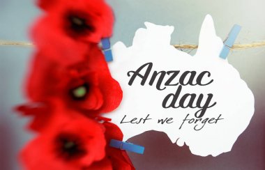 anzak günü - Avustralya ve Yeni Zelanda ulusal resmi tatil kartı 