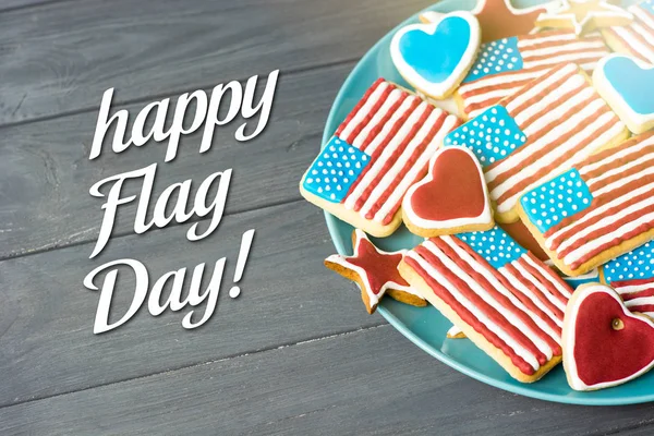 Feliz Día Bandera Usa Galletas Caseras Forma Bandera Americana — Foto de Stock