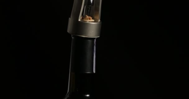 Tire Bouchon Ouvrir Une Bouteille Vin Rouge — Video
