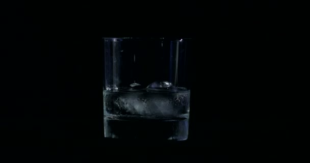 Los Cubos Hielo Derriten Alcohol Vaso Whisky Time Lapse — Vídeos de Stock