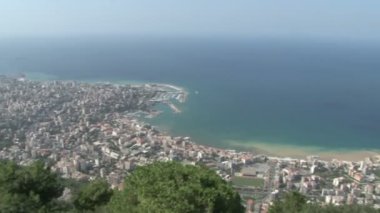 Beyrut Panoraması, Lübnan hava manzarası, kıyı manzarası. Lübnan 'ın en büyük şehri ve başkenti.