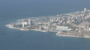 Beyrut Panoraması, Lübnan hava manzarası, kıyı manzarası. Lübnan 'ın en büyük şehri ve başkenti.