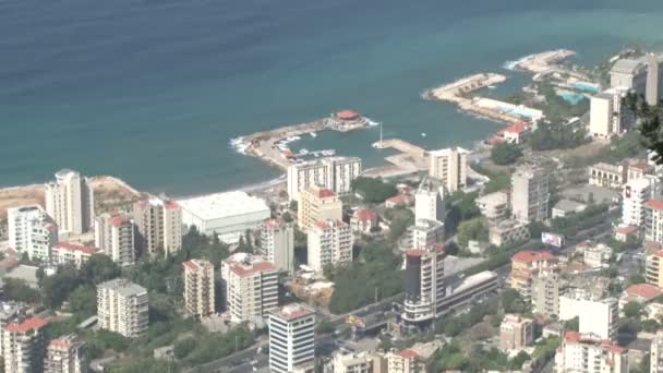 Beyrut Panoraması Lübnan Hava Manzarası Kıyı Manzarası Lübnan Büyük Şehri — Stok video