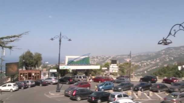 Panorama Van Bergen Heuvels Met Gebouwen Parkeerplaatsen Beiroet Libanon — Stockvideo