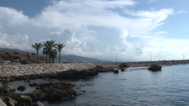 Panorama Van Steenkust Van Beiroet Libanon — Stockvideo