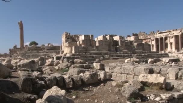 Ρωμαϊκά Ερείπια Του Baalbek Στο Λίβανο Μνημείο Παγκόσμιας Κληρονομιάς Της — Αρχείο Βίντεο