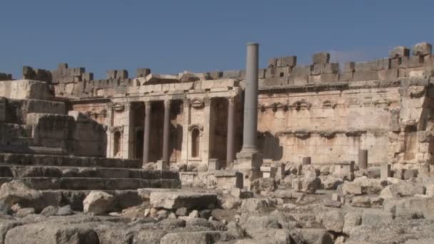 Lübnan Daki Baalbek Roma Harabeleri Bir Unesco Dünya Mirası Sahası — Stok video