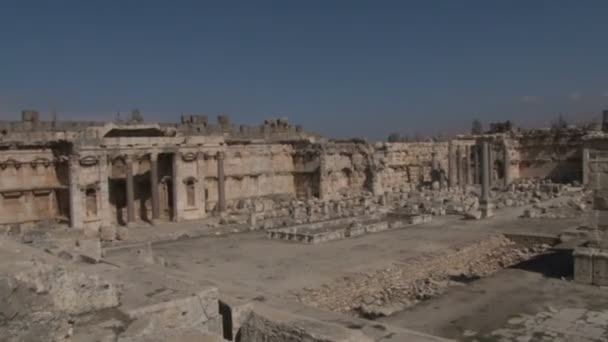 Ρωμαϊκά Ερείπια Του Baalbek Στο Λίβανο Μνημείο Παγκόσμιας Κληρονομιάς Της — Αρχείο Βίντεο