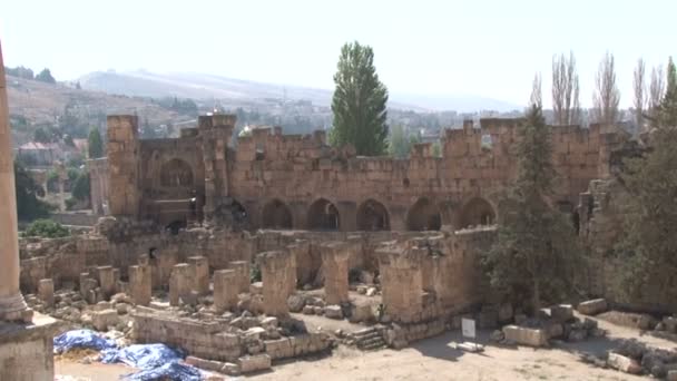 Die Römischen Ruinen Von Baalbek Libanon Unesco Weltkulturerbe — Stockvideo