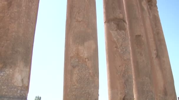 Las Ruinas Romanas Baalbek Líbano Patrimonio Humanidad Por Unesco — Vídeo de stock