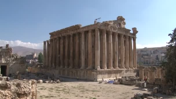 Ρωμαϊκά Ερείπια Του Baalbek Στο Λίβανο Μνημείο Παγκόσμιας Κληρονομιάς Της — Αρχείο Βίντεο