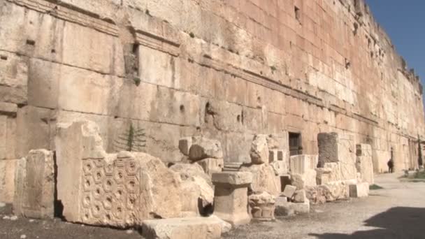 Ρωμαϊκά Ερείπια Του Baalbek Στο Λίβανο Μνημείο Παγκόσμιας Κληρονομιάς Της — Αρχείο Βίντεο