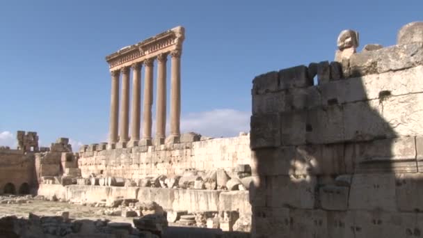 Baalbeekse Romeinse Ruïnes Libanon Een Unesco Werelderfgoed — Stockvideo