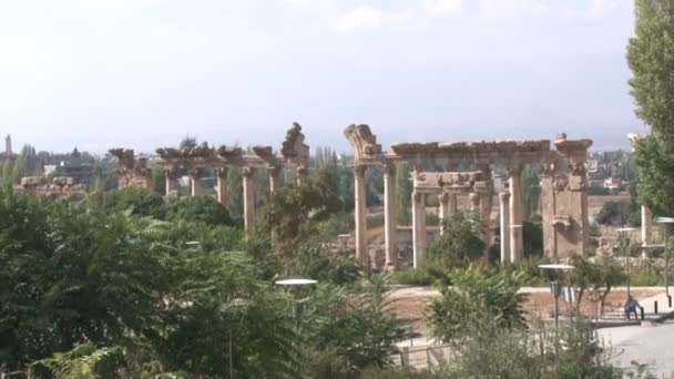 Римские Руины Баальбека Ливане Внесенные Список Всемирного Наследия Юнеско — стоковое видео