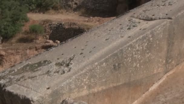 Largest Stone Baalbek Ruins Lebanon Stone Pregnant Woman Unesco World — Stock Video