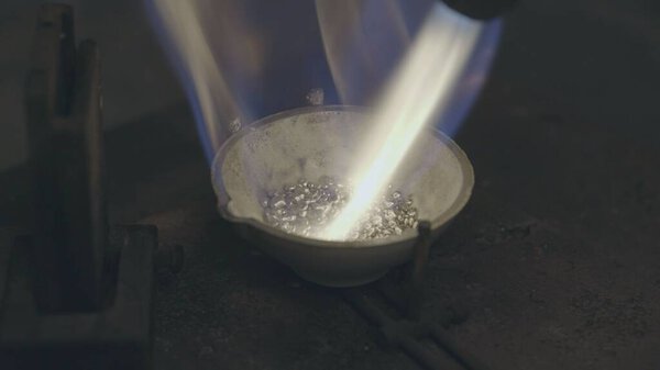 Jeweler melt silver on fire. And poured into special forms.