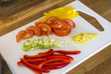 Bir mutfak evde yemek yapma 