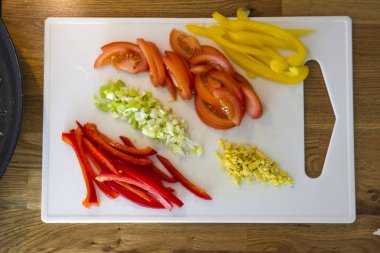 Bir mutfak evde yemek yapma 