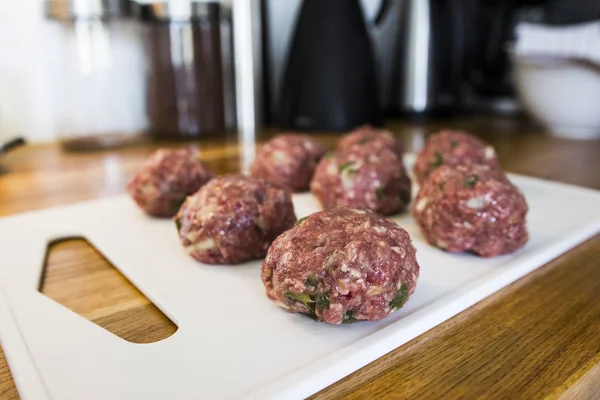 Making Meatballs Kitchen — Stock Photo, Image