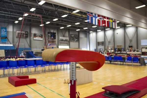 Gymnastic equipment in a gymnastic club