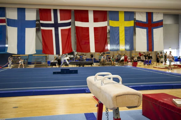 Echipament Gimnastic Într Club Gimnastică — Fotografie, imagine de stoc