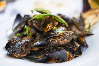 İsveç'te bir Restoran Restoran gıda 