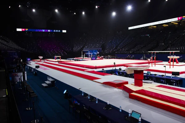 Gymnastic equipment in a gymnastic arena in Paris