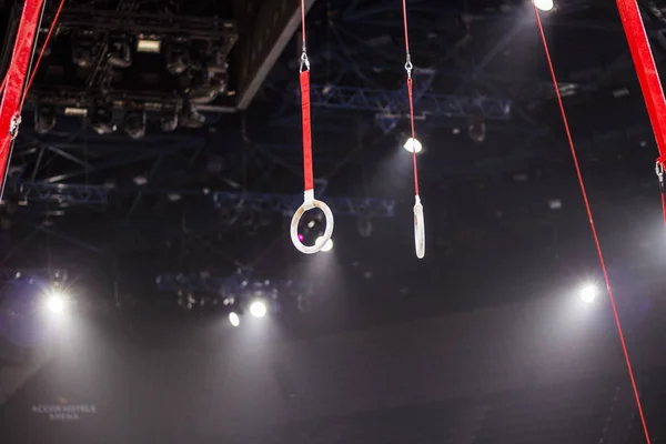 Gymnastic equipment in a gymnastic arena in Paris