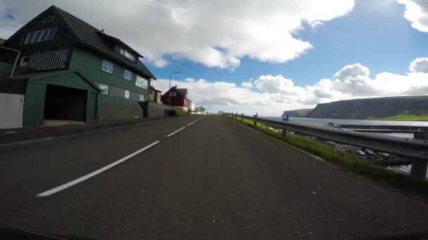 Kırsal Kesimde Faroe Adaları Seyahat — Stok video