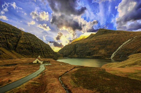 Natura Delle Isole Faroe Nell Atlantico Settentrionale — Foto Stock