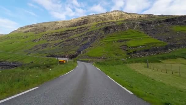 Reisen Auf Dem Land Auf Den Färöern — Stockvideo