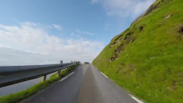 Kırsal Kesimde Faroe Adaları Seyahat — Stok video
