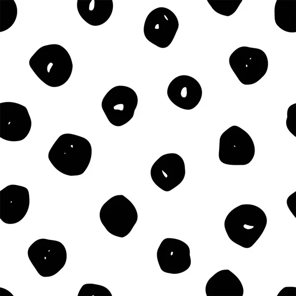 Abstract monochrome hand drawn ink black and white seamless pattern. Brush doodle vector repeated illustration for paper, textile, greeting card, print design. — Stock Vector
