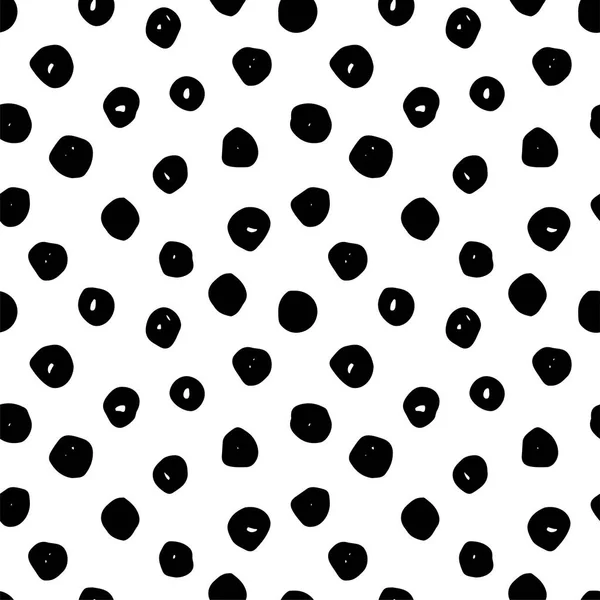 Abstracto monocromo dibujado a mano tinta en blanco y negro patrón sin costura. Cepillo doodle vector repetida ilustración para papel, textil, tarjeta de felicitación, diseño de impresión . — Vector de stock
