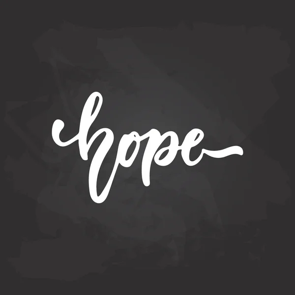 Hope - disegnato a mano ottobre Cancro al seno Consapevolezza Mese frase lettering su sfondo lavagna nera. Pennello citazione vettoriale inchiostro per banner, biglietto di auguri, poster design . — Vettoriale Stock