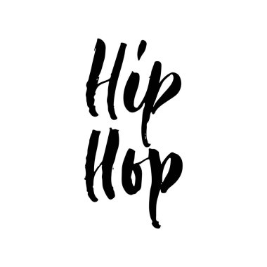 Hip Hop - beyaz arka plan üzerinde çizilmiş yazı hat ifade izole Paskalya el. Eğlenceli fırça mürekkep vektör çizim afiş, tebrik kartı, poster tasarımı, fotoğraf bindirmeleri için.