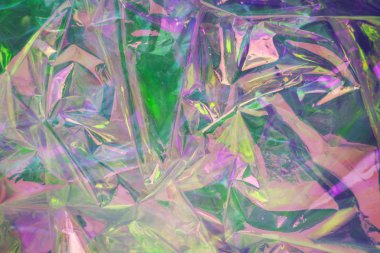 80'lerin tarzında soyut holografik arka plan. Vaporwave için modern tasarım. Neon renkleri. Yanardöner hologram doku.
