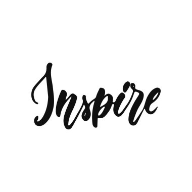 İlham-el çizilmiş pozitif ilham verici yazı ifade beyaz arka planda izole. Afiş için eğlenceli tipografi motivasyon fırça mürekkep vektör alıntı, tebrik kartı, poster tasarım.