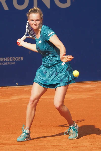 Nürnberg, Almanya - 24 Mayıs 2019: Çek tenisçi Katerina Siniakova Euro 250.000 Wta Versicherungscup Turnuvası yarı final turunda Sloweniantenis oyuncusu Tamara Zidansek ile karşılaştı