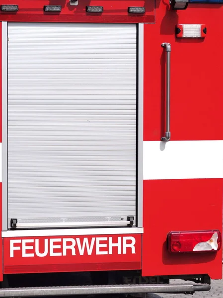 Norymberga Niemcy Sierpnia 2019 Straż Pożarna Odwrocie Niemieckiej Ciężarówki Strażackiego — Zdjęcie stockowe