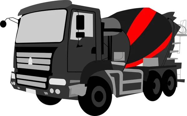 Vector Construction Mixer Truck — Stock Vector