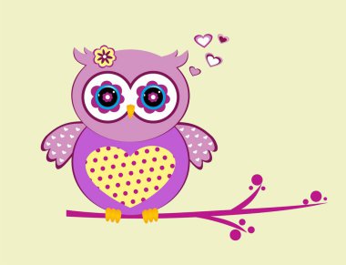 vektör çizim tatlı baykuş