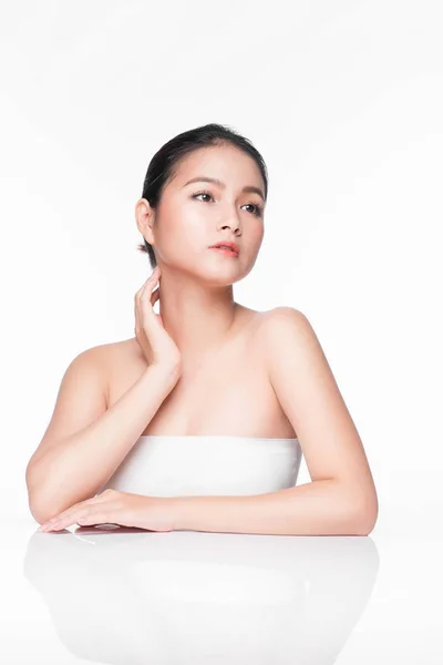 Spa Vacker Asiatisk Kvinna Porträtt Med Perfekt Hud — Stockfoto